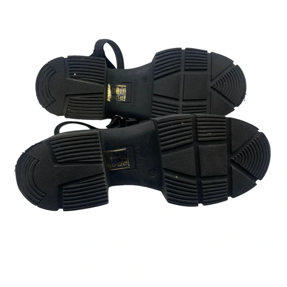 Free People Milan Mary Jane Black Leather Chunky Size 37.5 - Picture 6 of 7